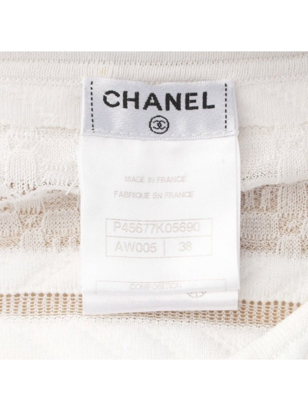 ★SOLD★ Chanel Cotton Lace Mesh Coco Button Blouse White 38 - Picture 9 of 10
